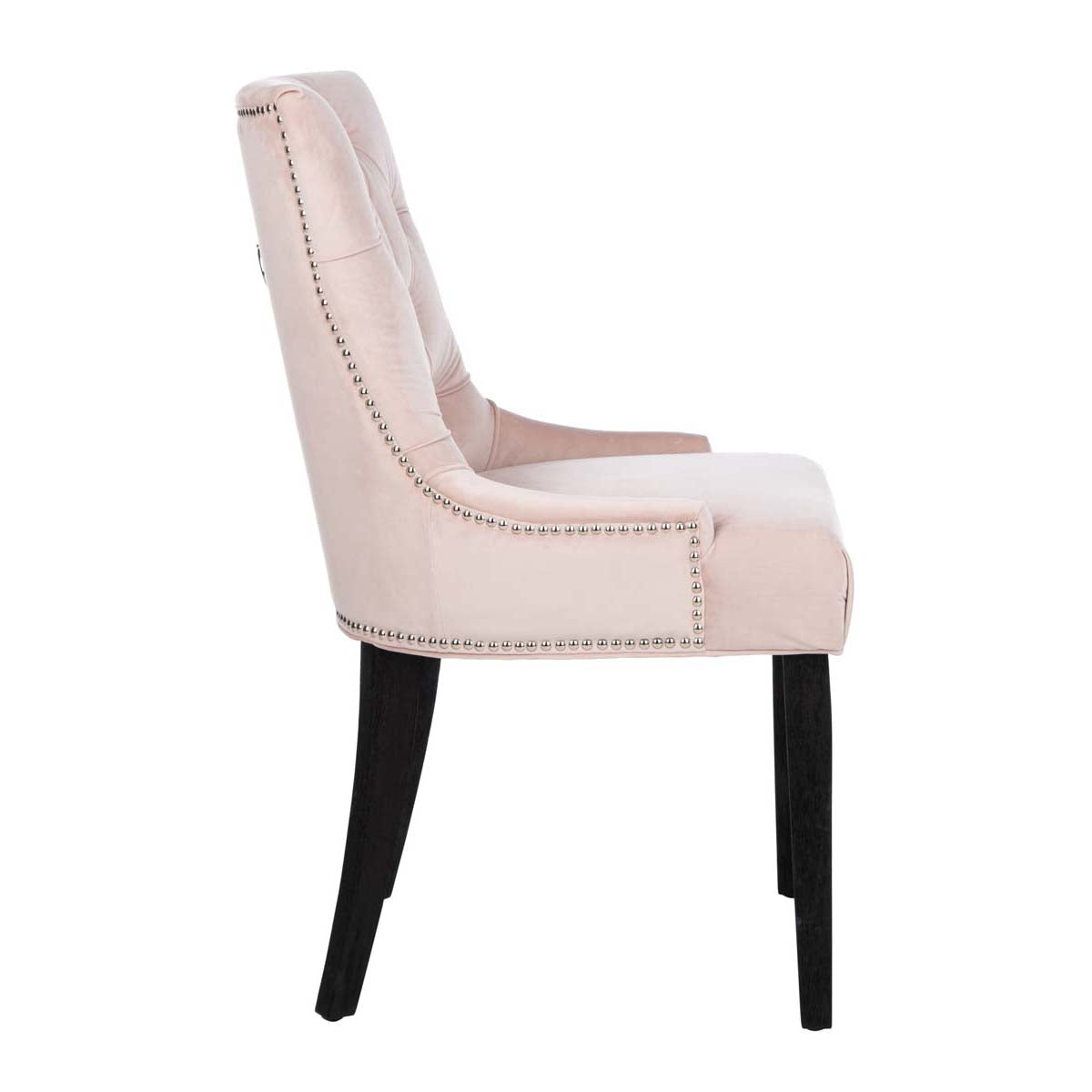 Safavieh Harlow 19''H  Tufted Ring Chair (Set Of 2)   Silver Nail Heads , MCR4716 - Blush