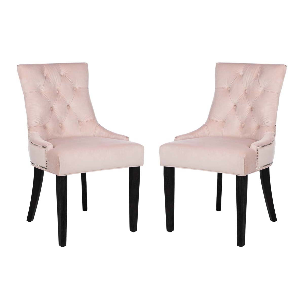 Safavieh Harlow 19''H  Tufted Ring Chair (Set Of 2)   Silver Nail Heads , MCR4716