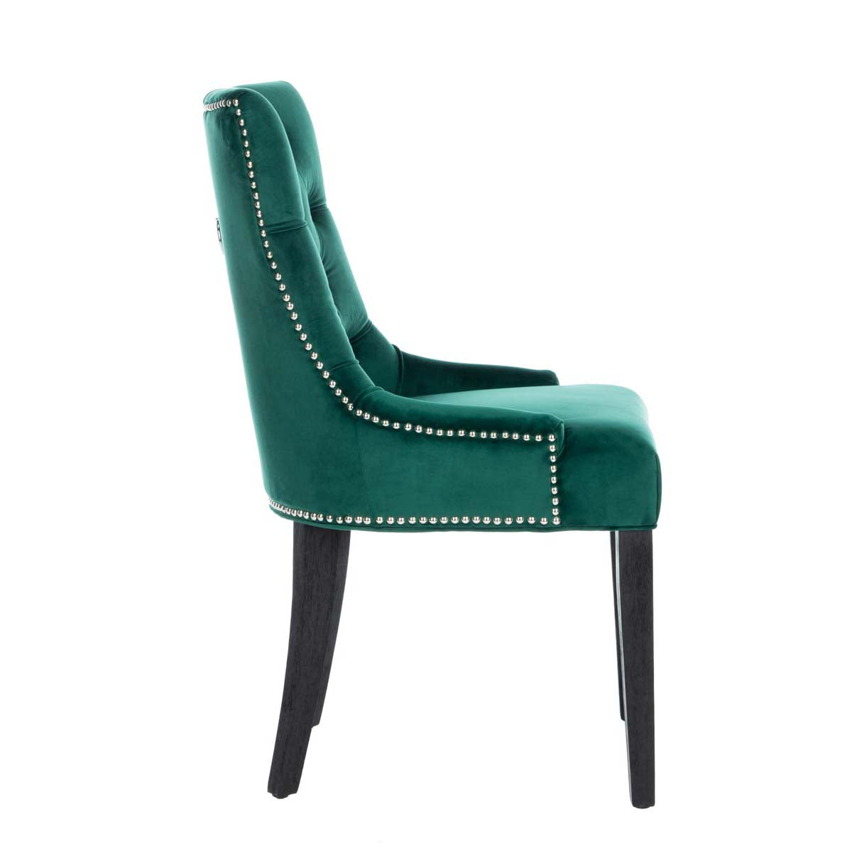 Safavieh Harlow 19''H  Tufted Ring Chair (Set Of 2)   Silver Nail Heads , MCR4716 - Emerald
