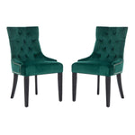 Safavieh Harlow 19''H  Tufted Ring Chair (Set Of 2)   Silver Nail Heads , MCR4716 - Emerald