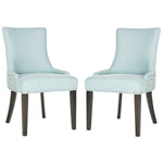 Safavieh Gretchen 20''H Side Chair (Set Of 2)   Silver Nail Heads, MCR4718 - Light Blue