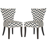 Safavieh Jappic 20''H Ring Side Chair  Silver Nail Heads, MCR4721 - Navy/White (Set of 2)