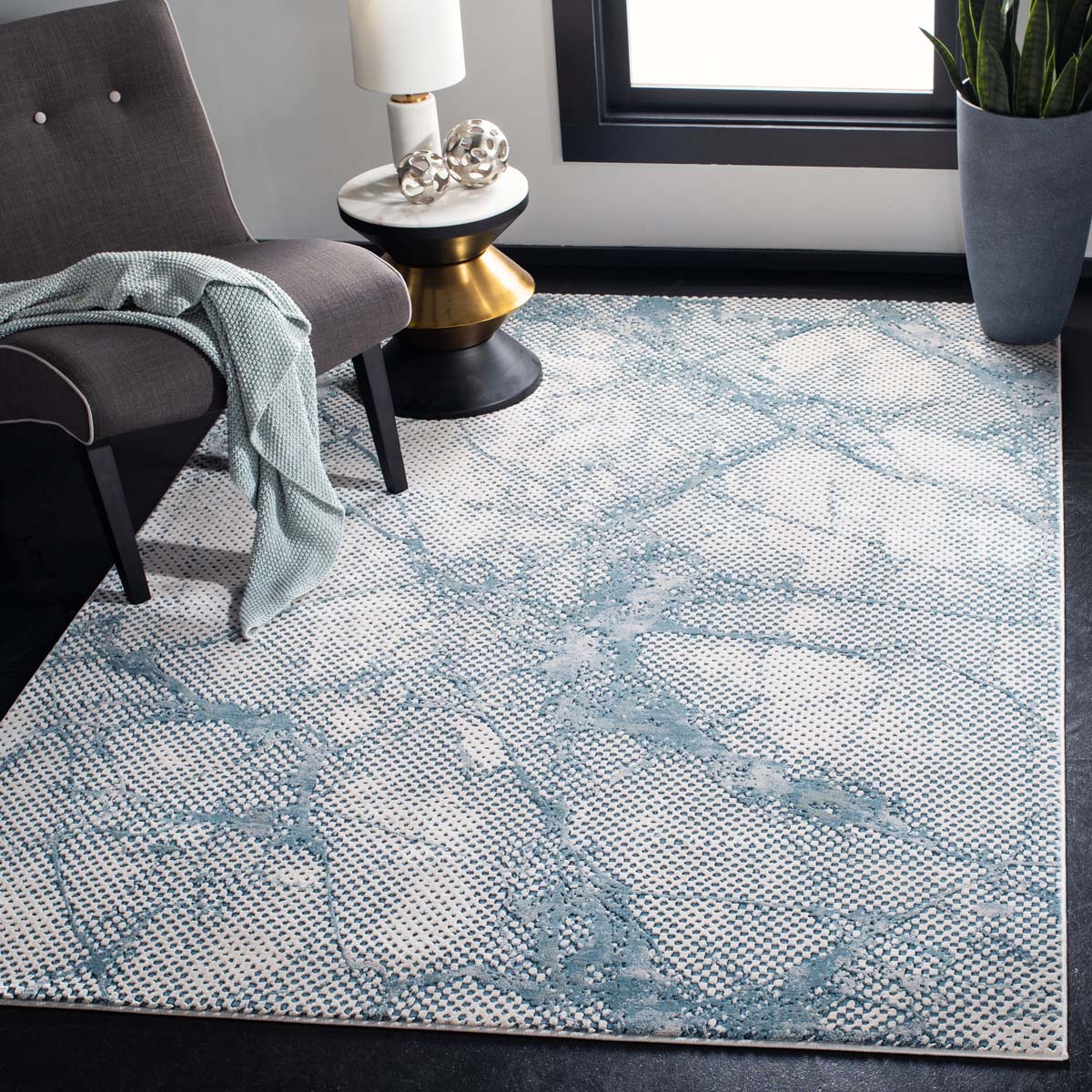 Safavieh Meadow 100 180 Rug, MDW180 - Turquoise / Ivory