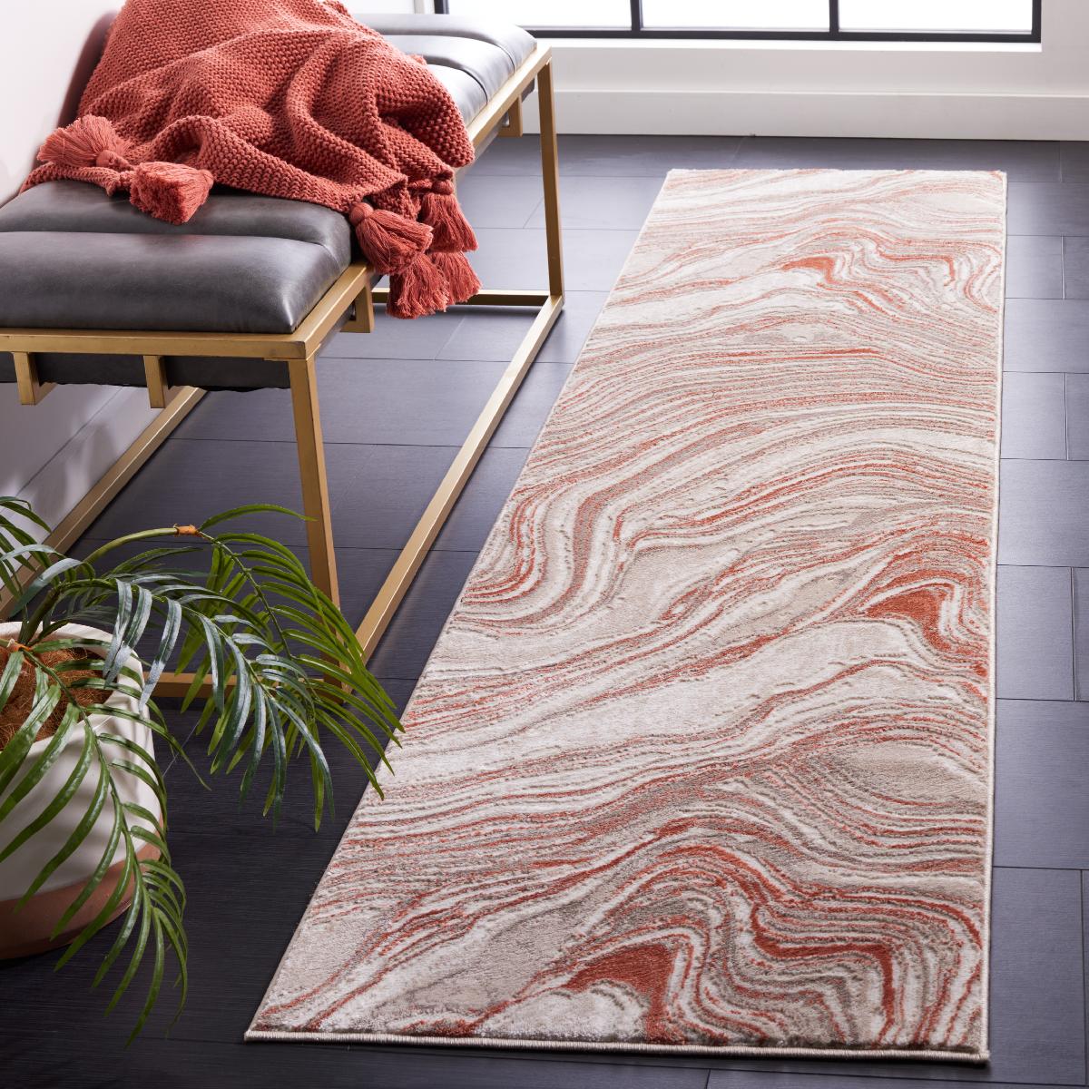 Safavieh Meadow 564 Rug, MDW564 - Rust / Ivory