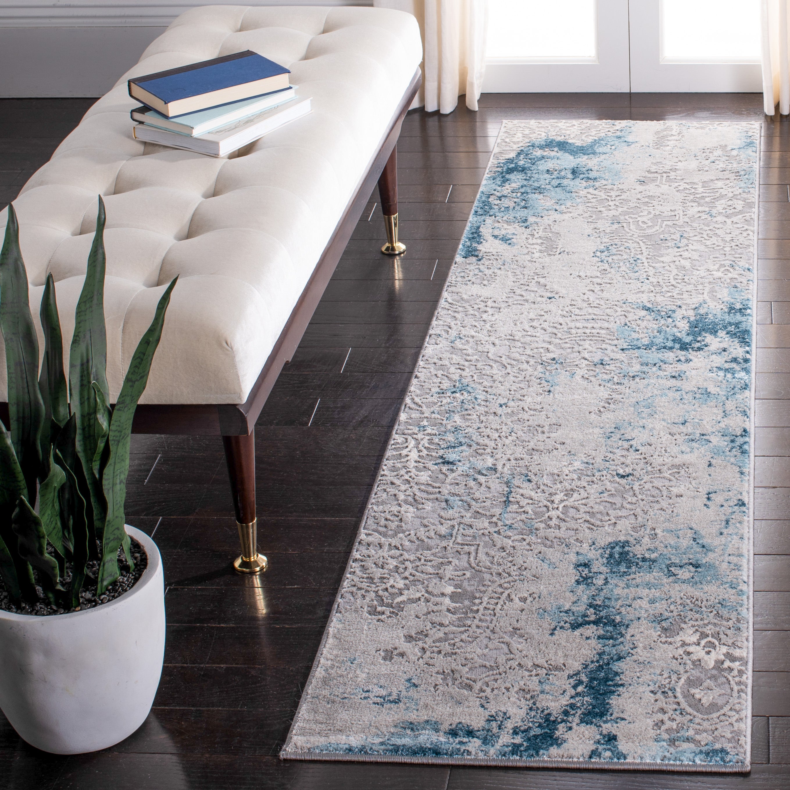 Safavieh Meadow 573 Rug, MDW573 - Light Grey / Blue