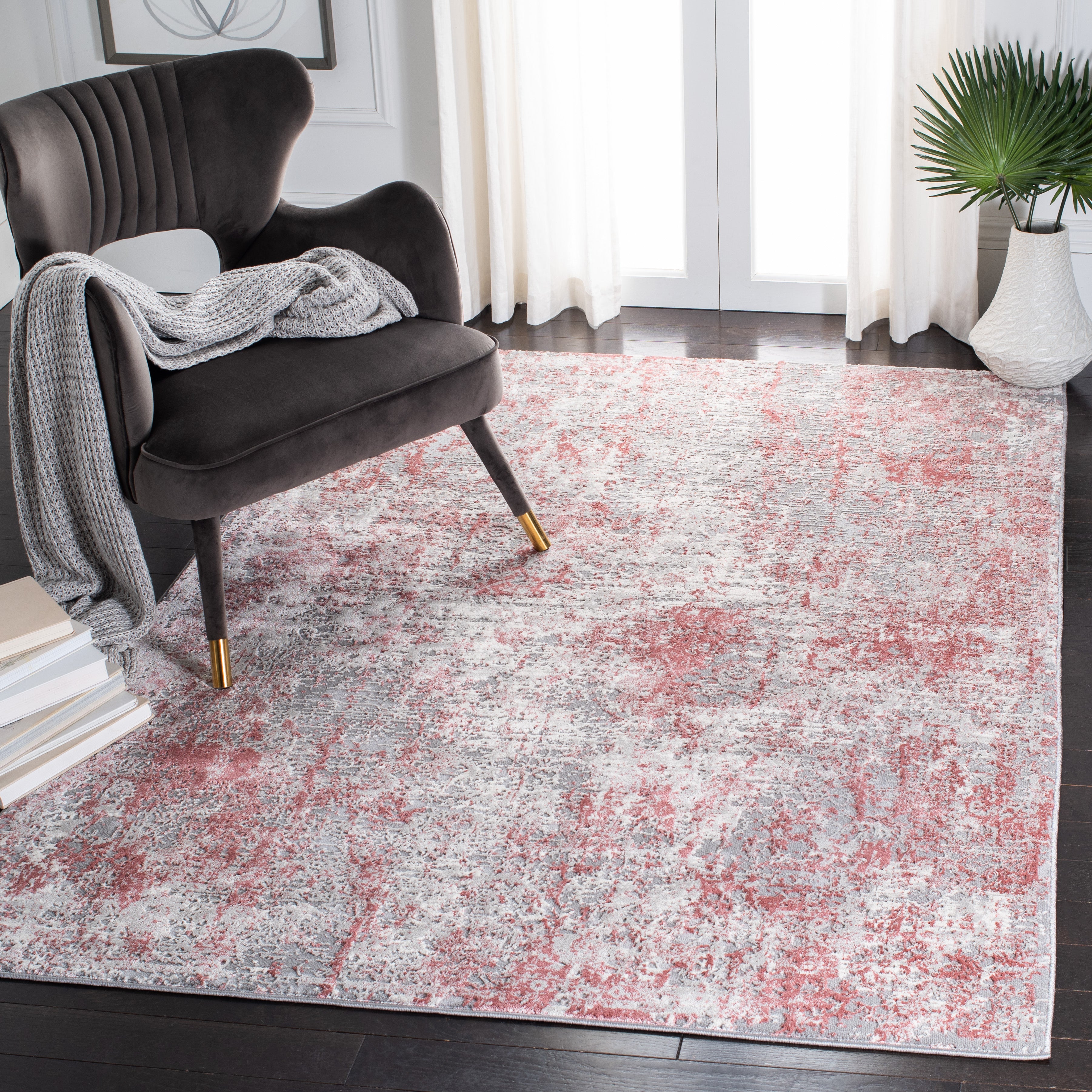 Safavieh Meadow 583 Rug, MDW583 - Grey / Pink