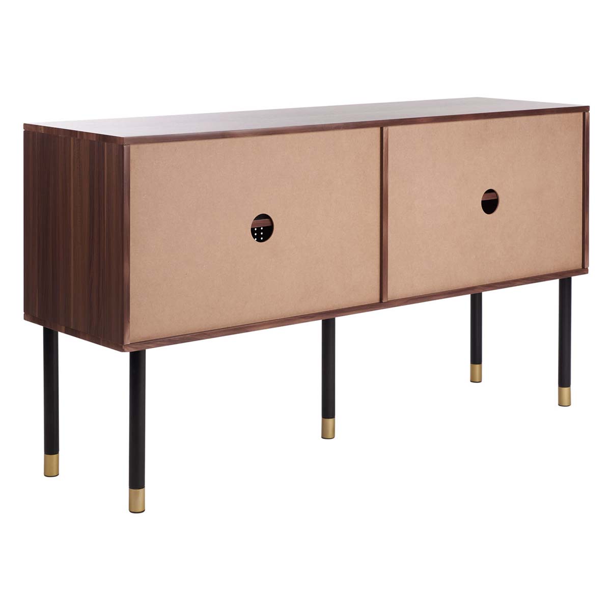 Safavieh Shiloh Tv Stand , MED2200 - White Iron/Walnut/Black/Gold