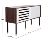Safavieh Shiloh Tv Stand , MED2200 - White Iron/Walnut/Black/Gold