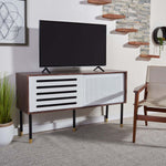 Safavieh Shiloh Tv Stand , MED2200 - White Iron/Walnut/Black/Gold