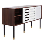 Safavieh Shiloh Tv Stand , MED2200 - White Iron/Walnut/Black/Gold