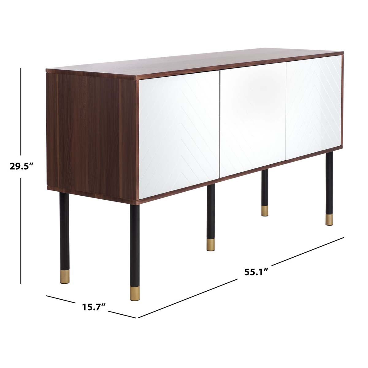 Walnut Melamine/White Matte Pu/Black Tube/Gold