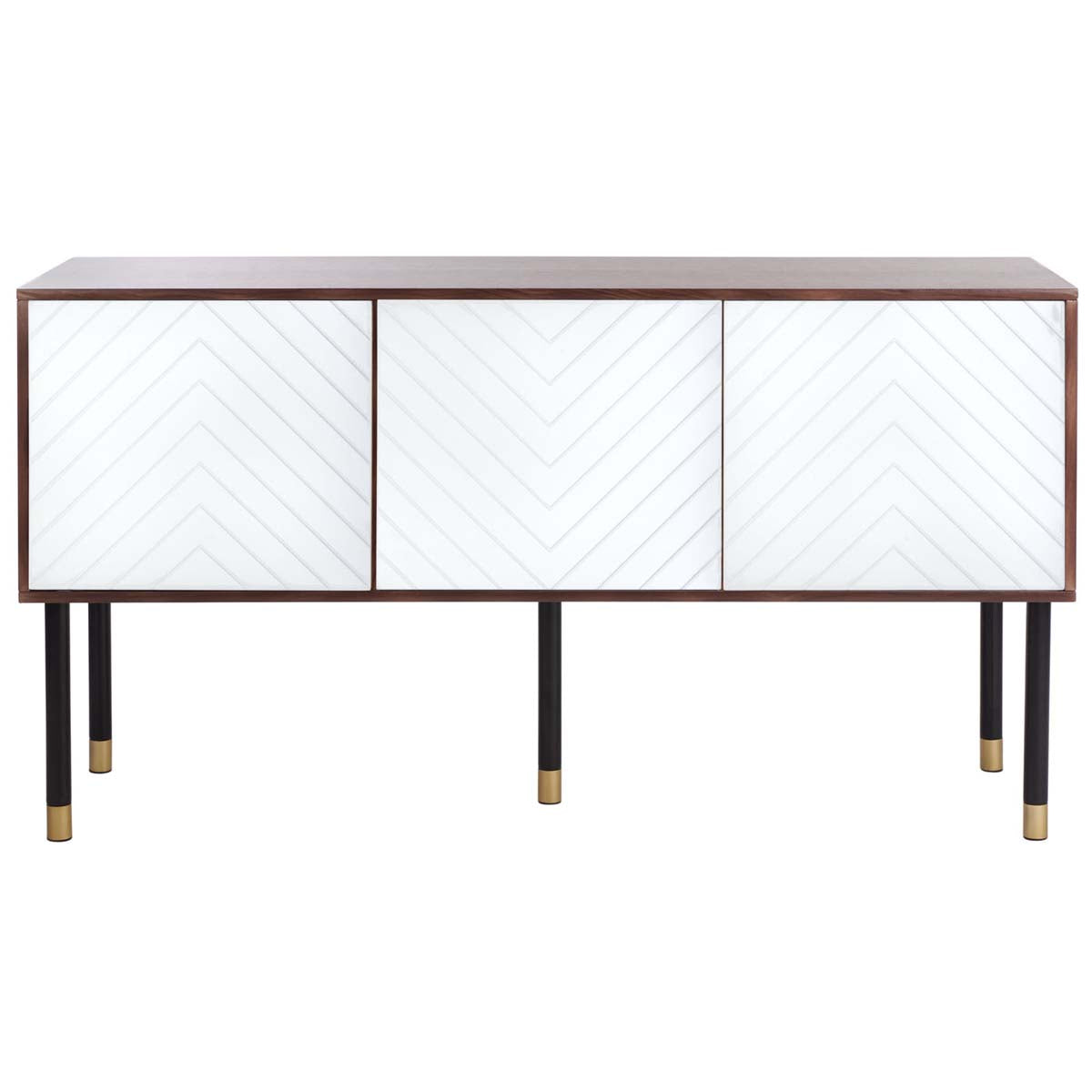 Walnut Melamine/White Matte Pu/Black Tube/Gold