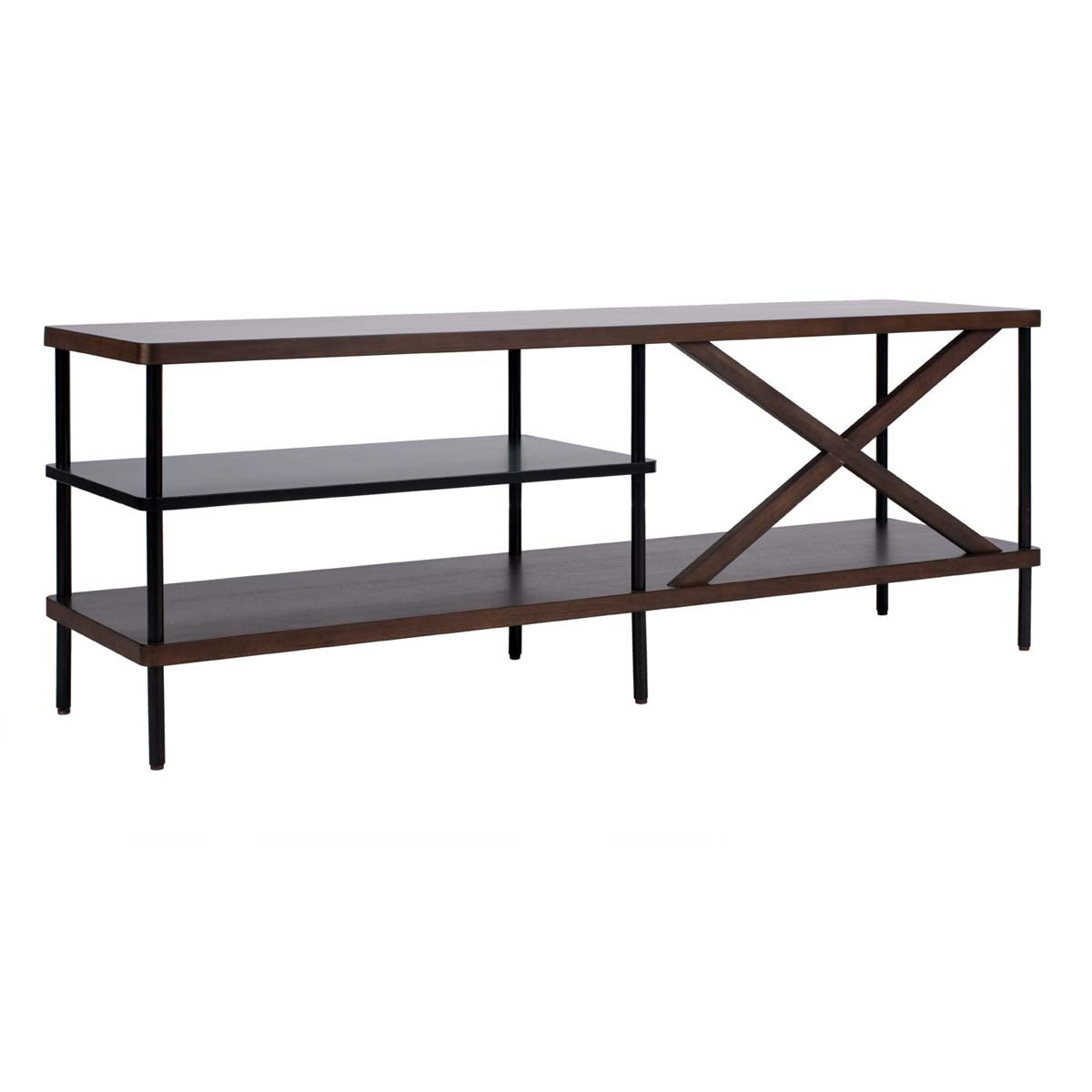 Safavieh Bruno Industrial Tv Stand , MED5001 - Walnut / Black