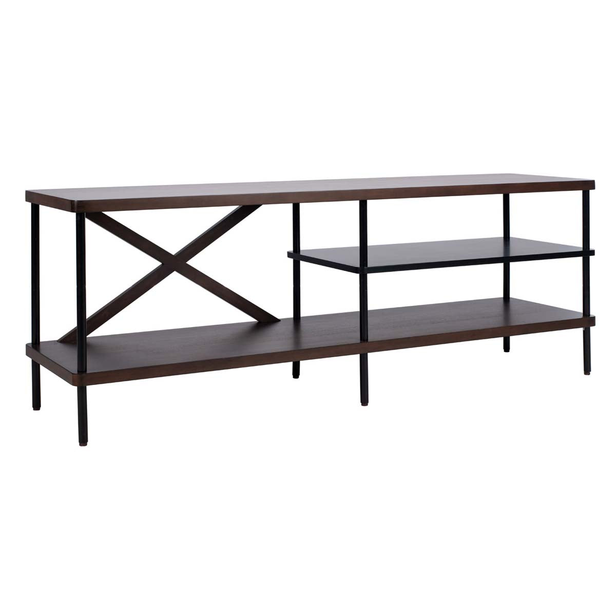 Safavieh Bruno Industrial Tv Stand , MED5001 - Walnut / Black