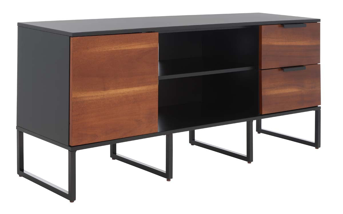 Safavieh Vance 1 Door 2 Drawer 2 Shelf Media Stand , MED5008 - Brown/Black