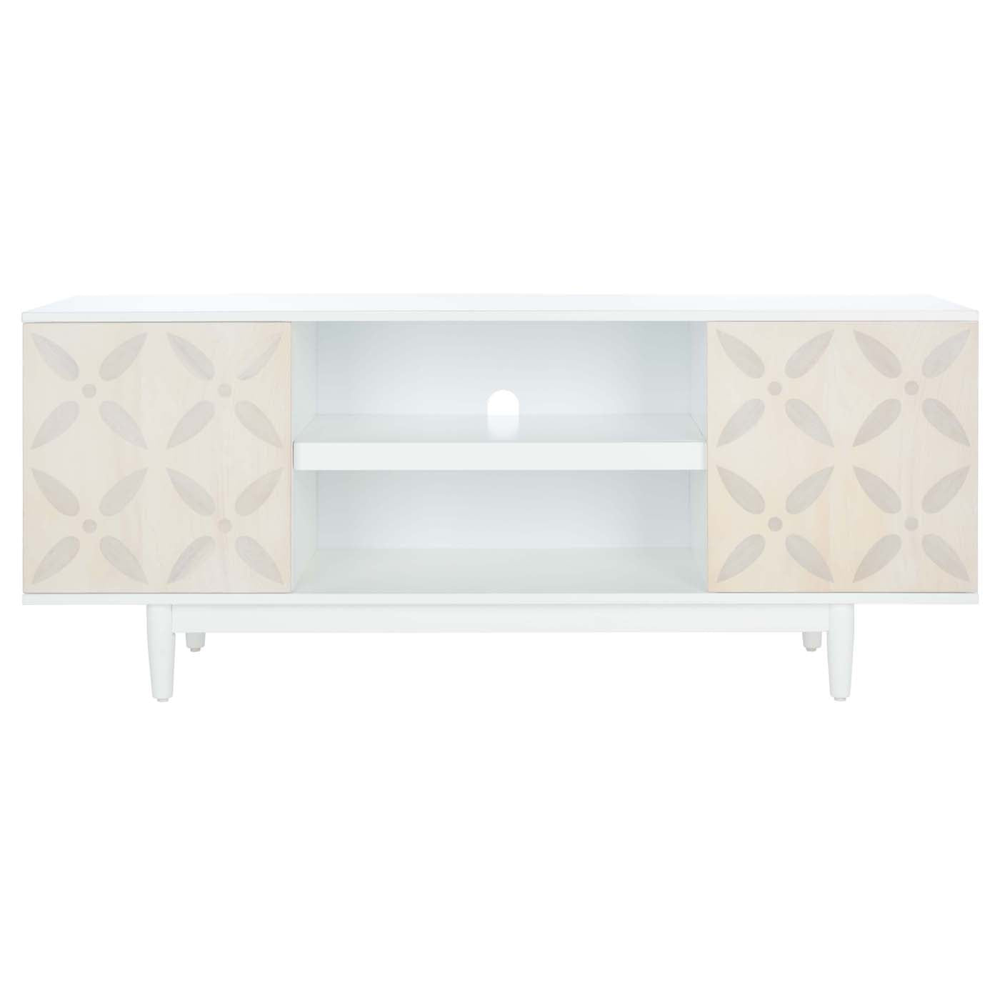 Safavieh Faye 2 Shelf Pattern Media Stand , MED5011 - White Washed