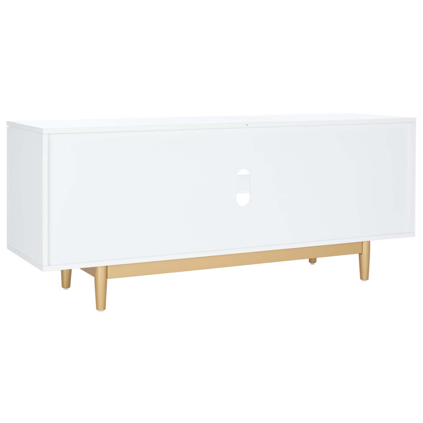 Safavieh Ottoline 2 Shelf Pattern Media Stand , MED5014 - White / Gold