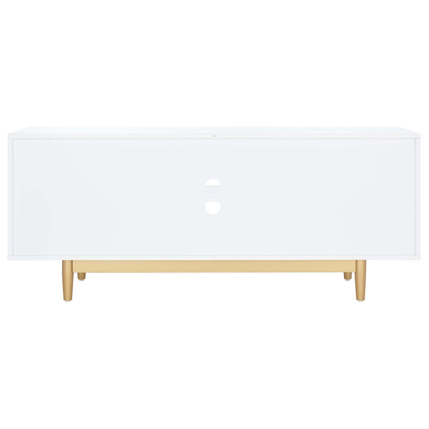 Safavieh Ottoline 2 Shelf Pattern Media Stand , MED5014 - White / Gold