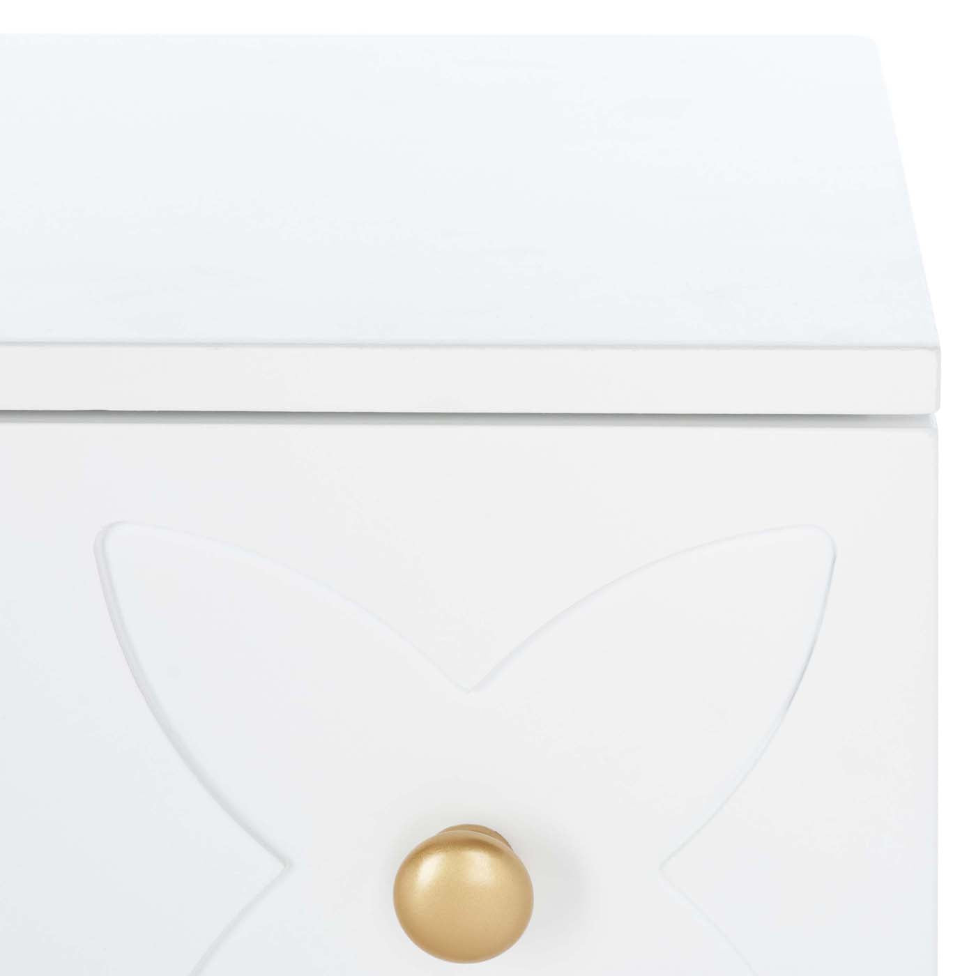 Safavieh Ottoline 2 Shelf Pattern Media Stand , MED5014 - White / Gold