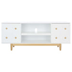 Safavieh Ottoline 2 Shelf Pattern Media Stand , MED5014 - White / Gold