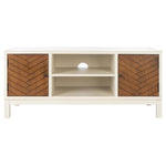 Safavieh Ajana 2 Door 1 Shelf Media Stand , MED5703 - Distressed White / Honey