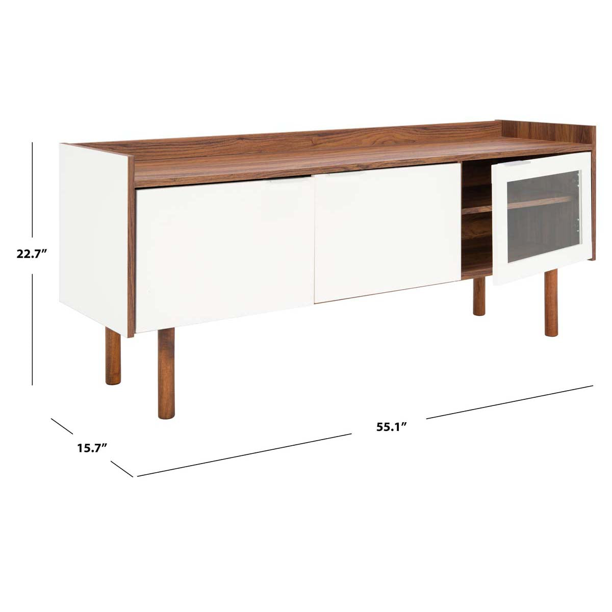 Safavieh Safiya 2 Shelf Media Stand , MED9602 - Walnut/White