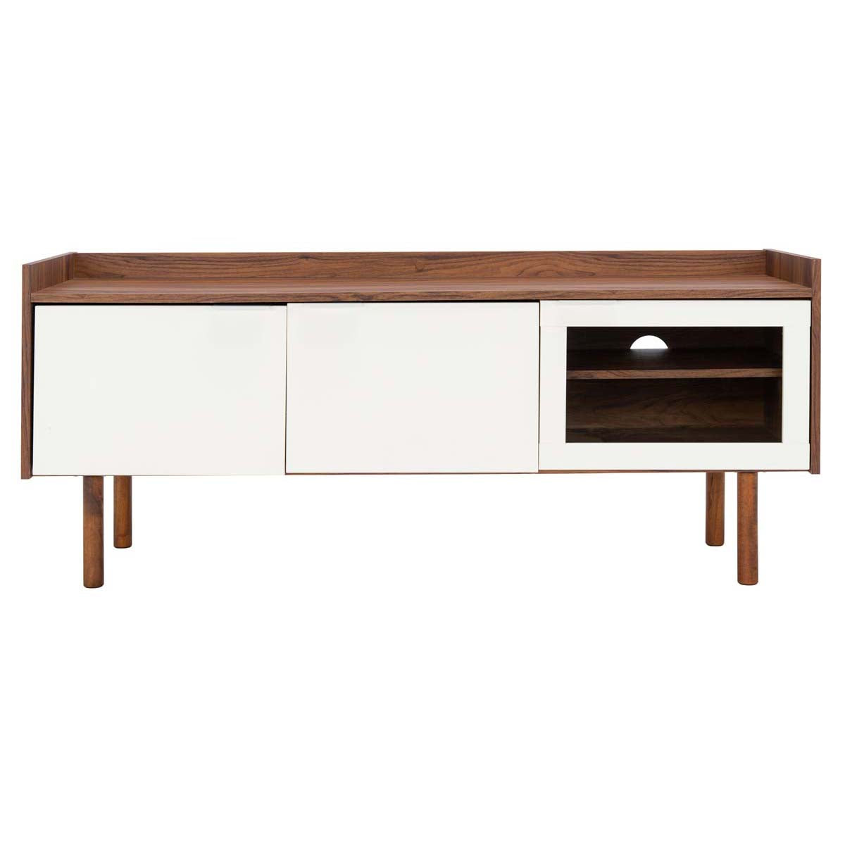 Safavieh Safiya 2 Shelf Media Stand , MED9602 - Walnut/White