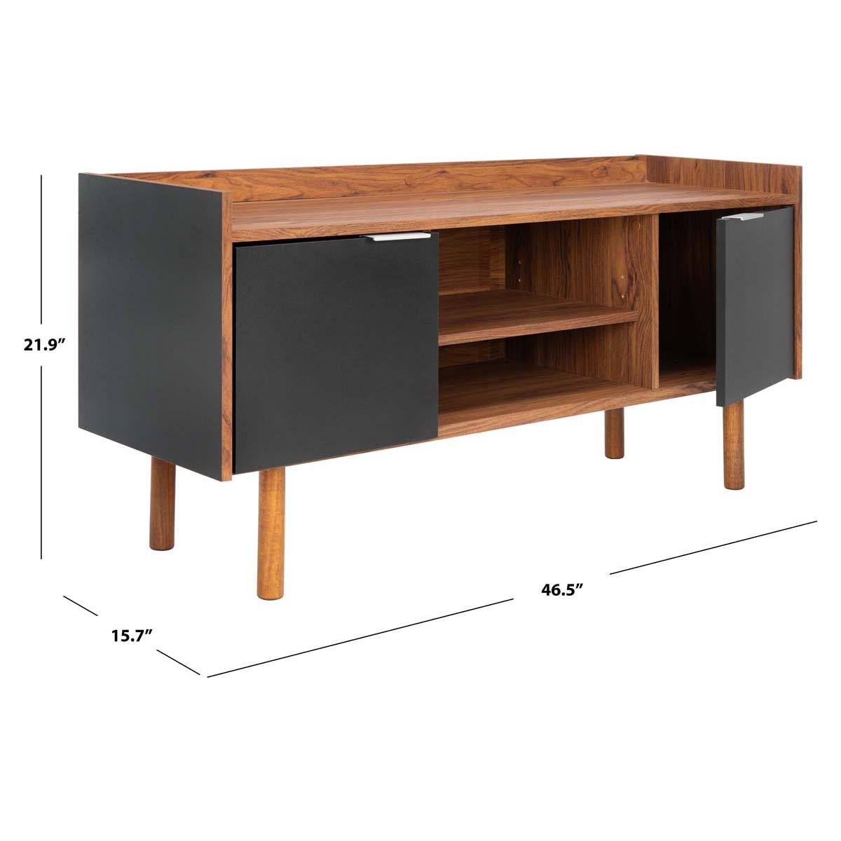 Safavieh Diara 1 Shelf Media Stand , MED9603 - Walnut/Black
