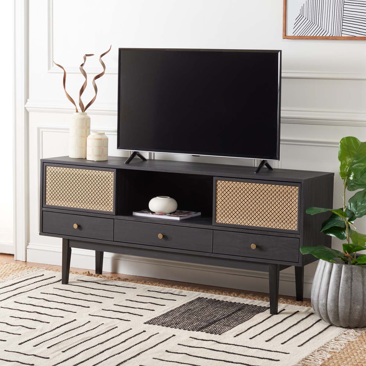 Safavieh Ceu 3 Drawer 1 Shelf Media Stand  , MED9606