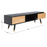 Safavieh Beatrix 1 Drawer Media Stand , MED9607 - Black/Oak/Gold