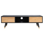 Safavieh Beatrix 1 Drawer Media Stand , MED9607 - Black/Oak/Gold