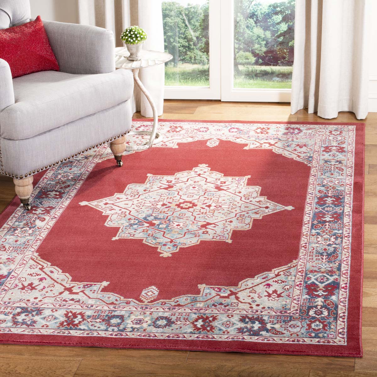 Safavieh Merlot 300 312 Rug, MER312 - Red / Aqua