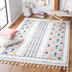 Safavieh Moroccan Fringe Shag 102 Rug, MFG102 - Ivory / Grey