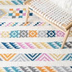 Safavieh Moroccan Fringe Shag 110 Rug, MFG110 - Ivory / Blue