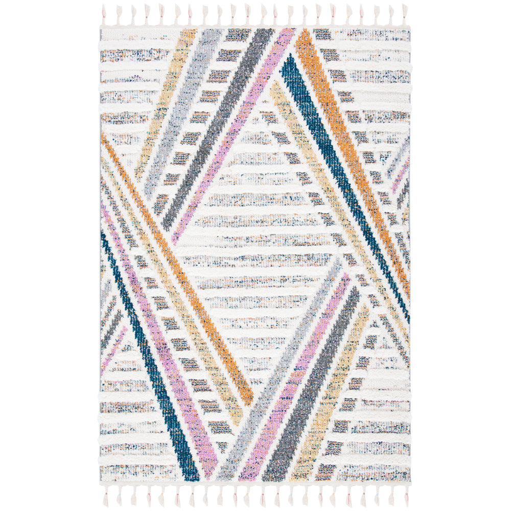 Safavieh Moroccan Fringe Shag 112 Rug, MFG112 - Ivory / Grey