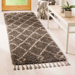 Safavieh Moroccan Fringe Shag 241 Rug, MFG241 - Grey / Cream