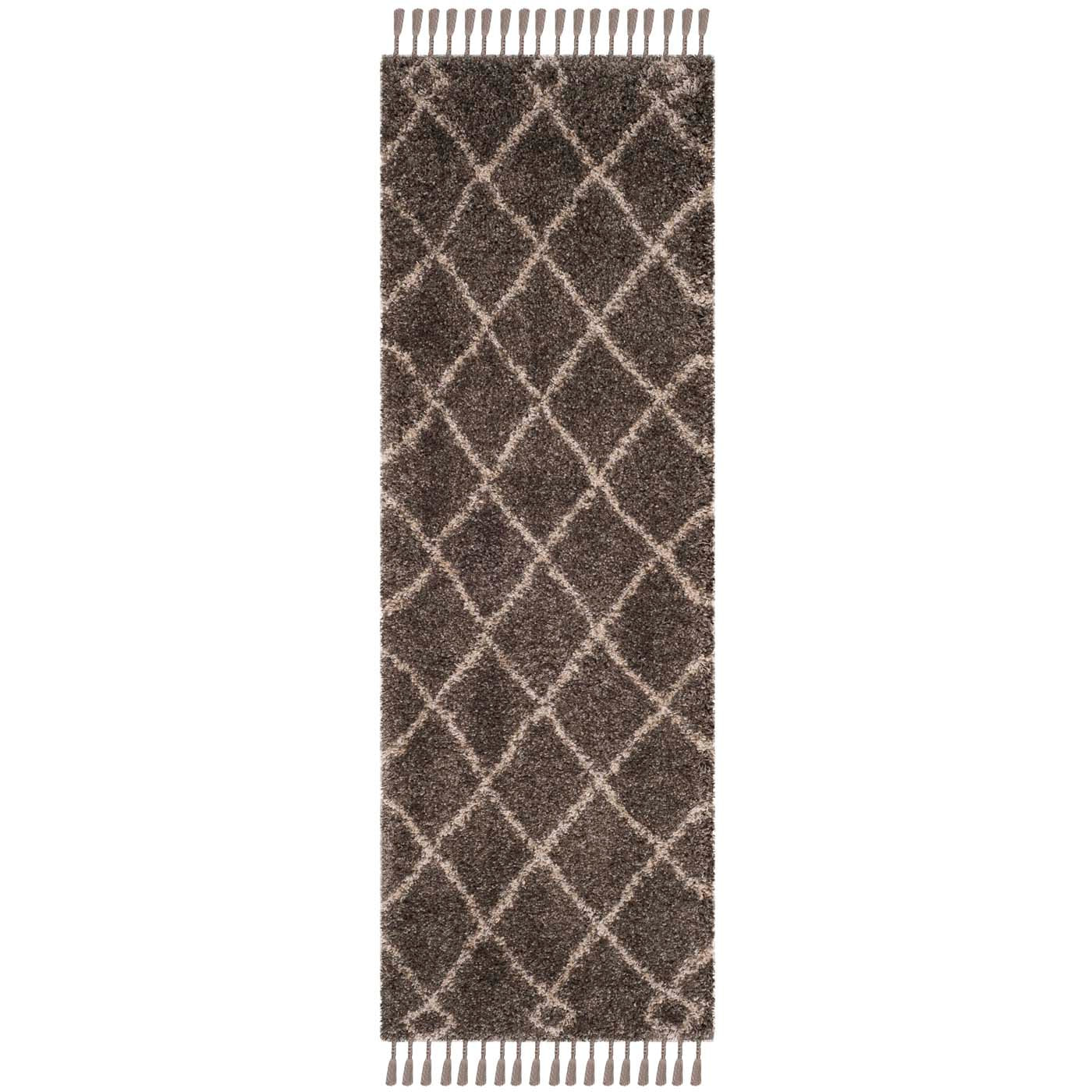 Safavieh Moroccan Fringe Shag 241 Rug, MFG241 - Grey / Cream