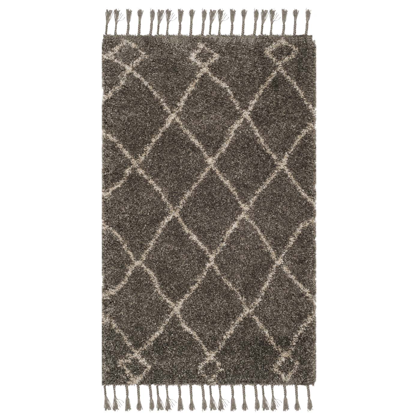 Safavieh Moroccan Fringe Shag 241 Rug, MFG241 - Grey / Cream