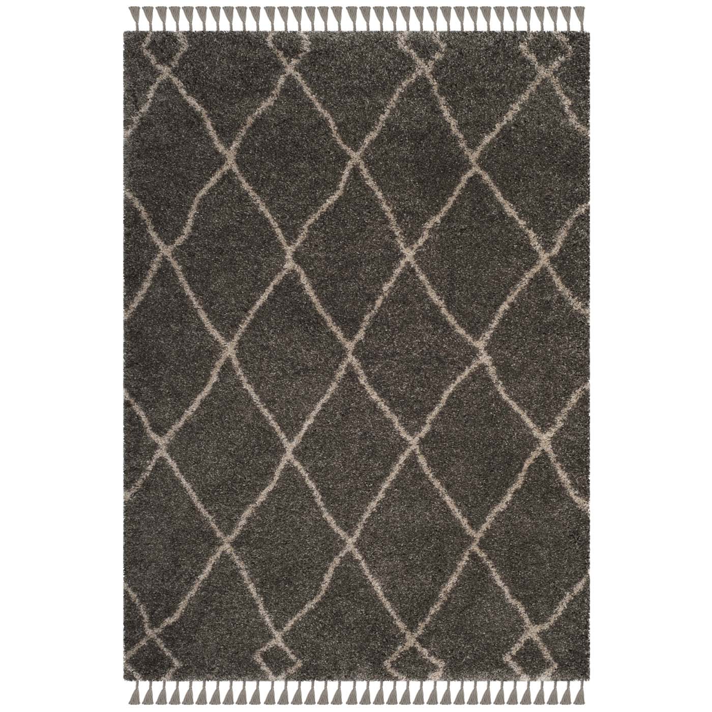 Safavieh Moroccan Fringe Shag 241 Rug, MFG241 - Grey / Cream