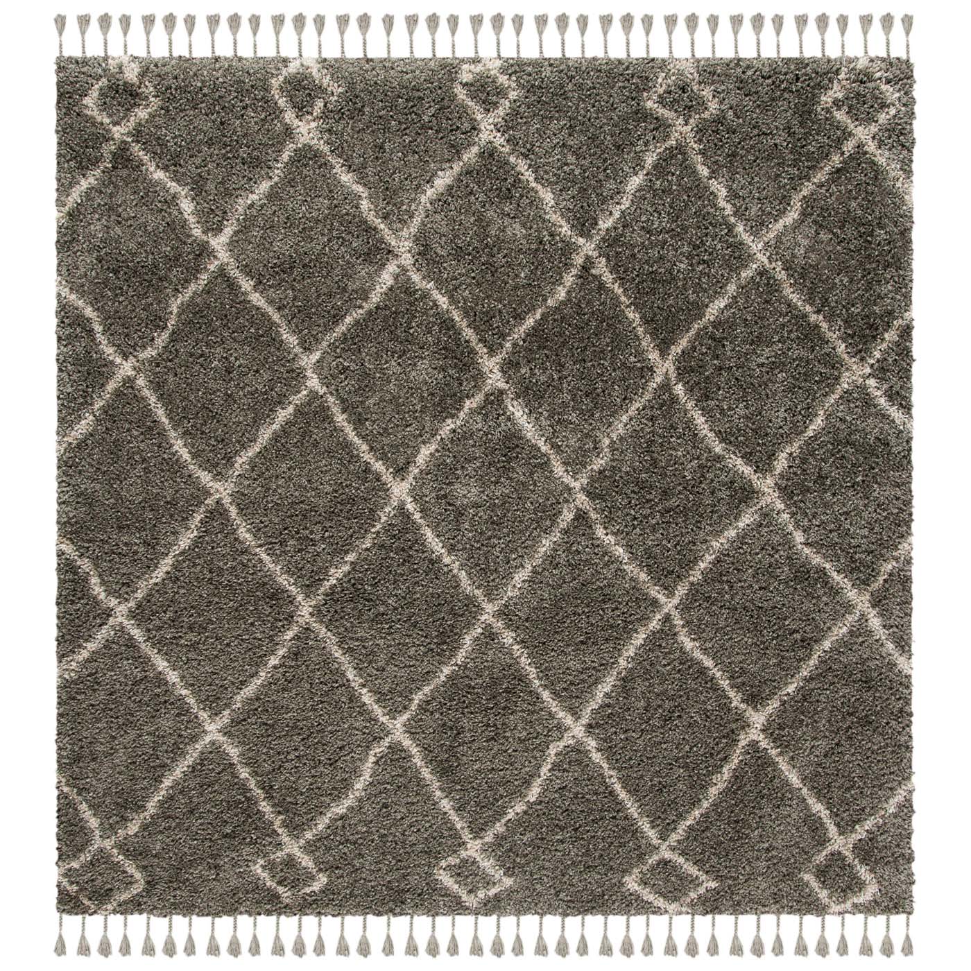 Safavieh Moroccan Fringe Shag 241 Rug, MFG241 - Grey / Cream
