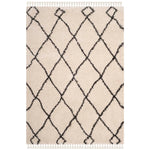 Safavieh Moroccan Fringe Shag 241 Rug, MFG241 - Cream / Charcoal