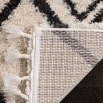 Safavieh Moroccan Fringe Shag 244 Rug, MFG244 - Cream / Charcoal