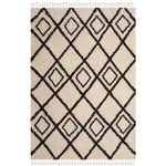 Safavieh Moroccan Fringe Shag 244 Rug, MFG244 - Cream / Charcoal