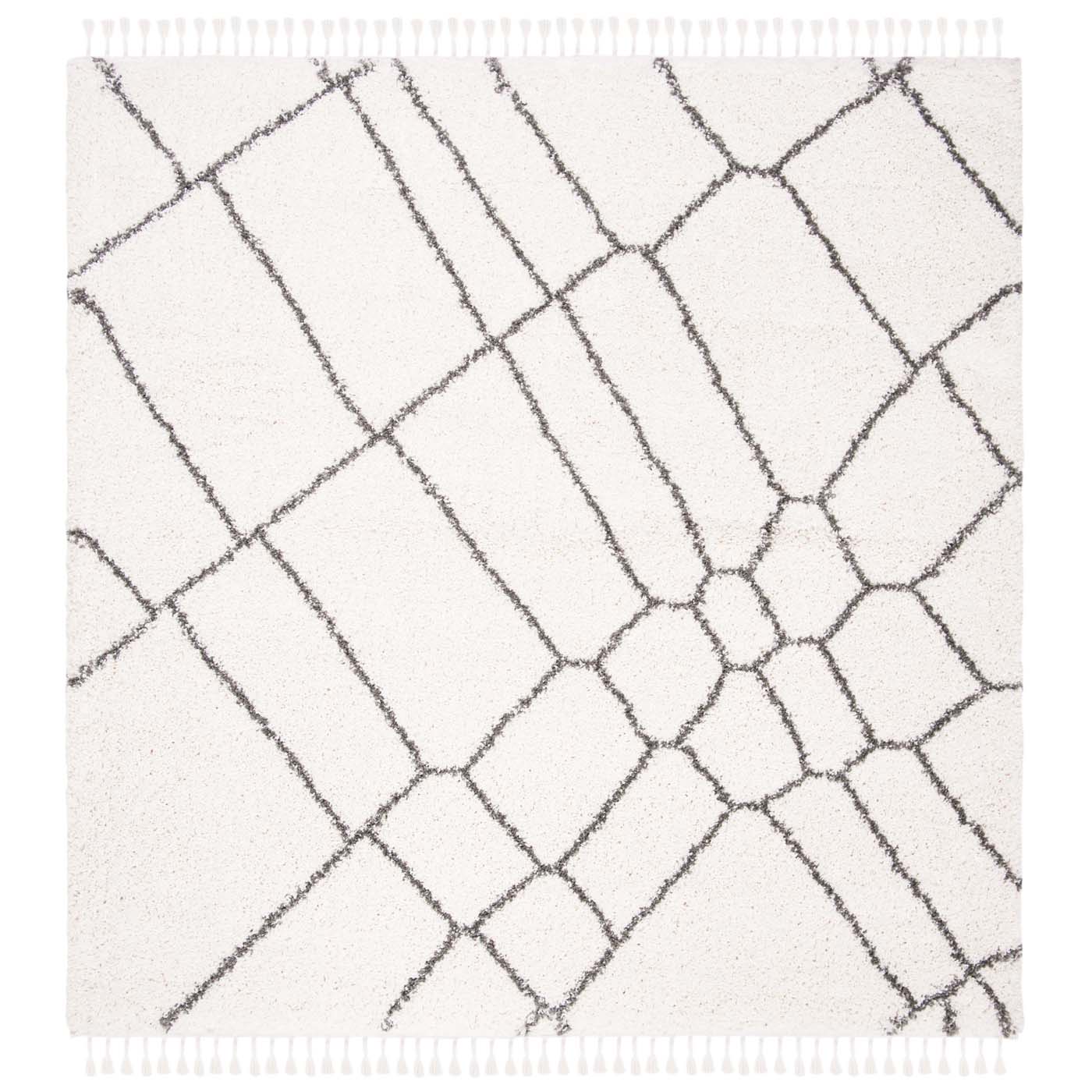 Safavieh Moroccan Fringe Shag 316 Rug, MFG316 - Ivory / Grey