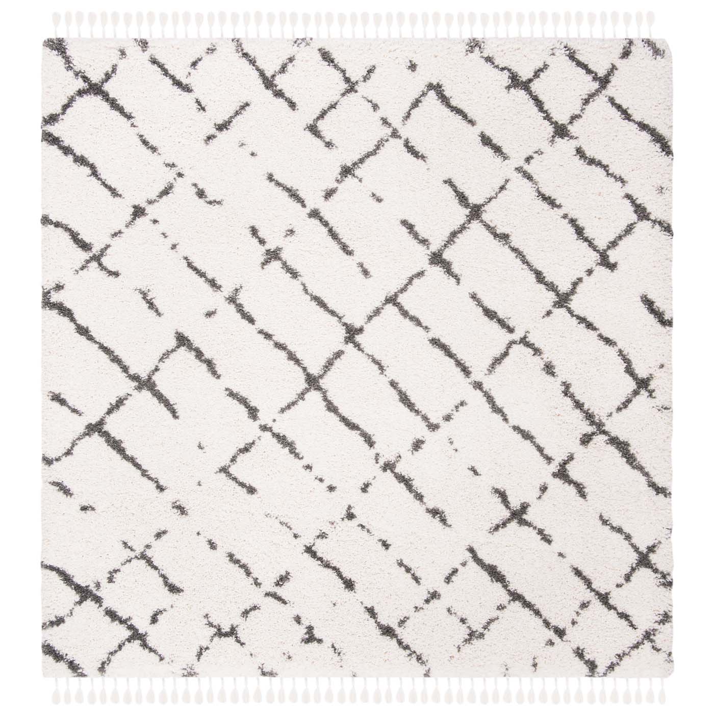 Safavieh Moroccan Fringe Shag 329 Rug, MFG329 - Ivory / Grey