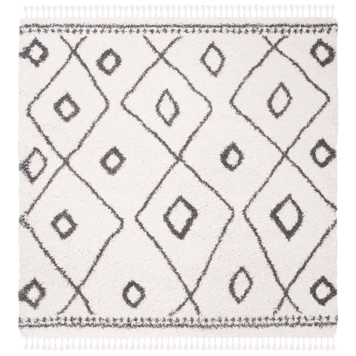 Safavieh Moroccan Fringe Shag 333 Rug, MFG333 - Ivory / Grey