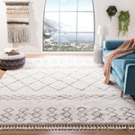 Safavieh Moroccan Fringe Shag 343 Rug, MFG343 - Ivory / Grey