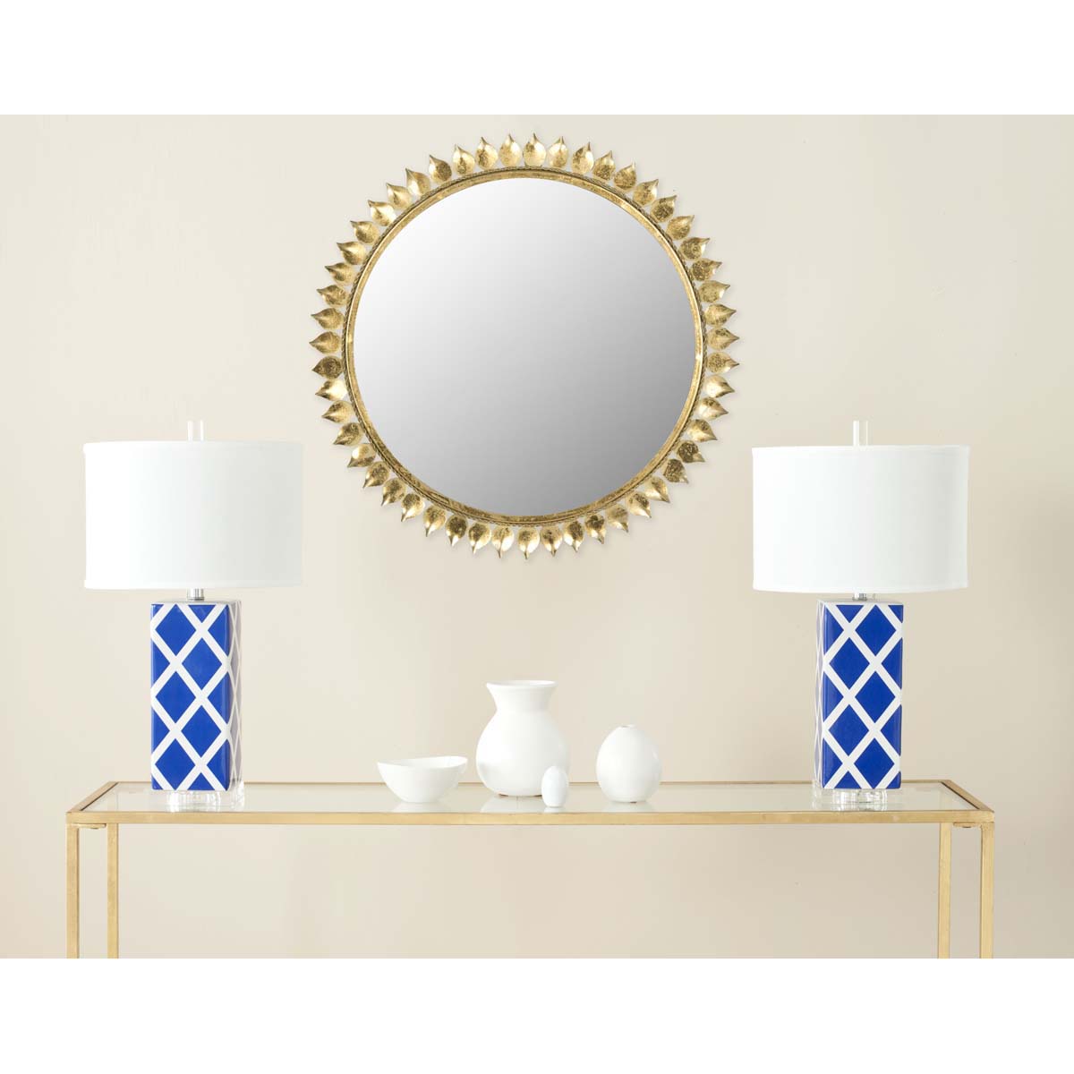 Safavieh Leaf Crown Sunburst Mirror, MIR4025 - Antique Gold