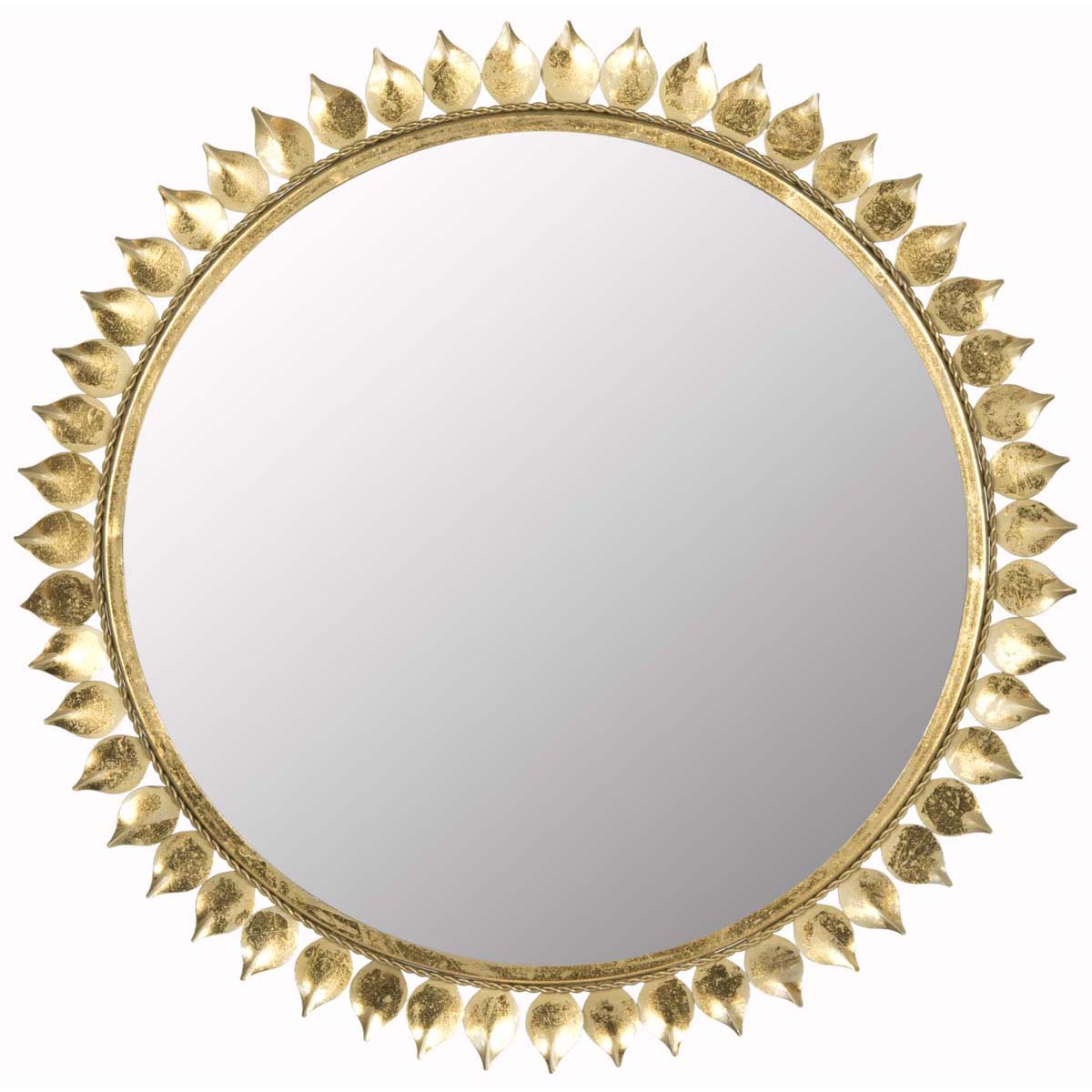 Safavieh Leaf Crown Sunburst Mirror, MIR4025 - Antique Gold