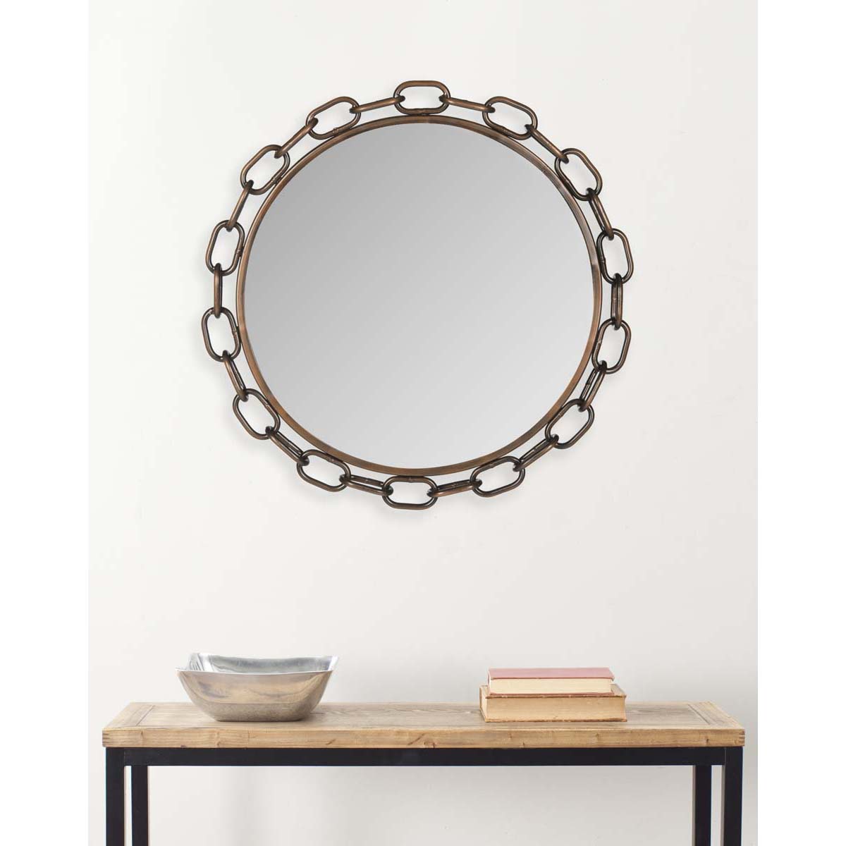 Safavieh Atlantis Chain Link Mirror, MIR4042 - Antique Copper